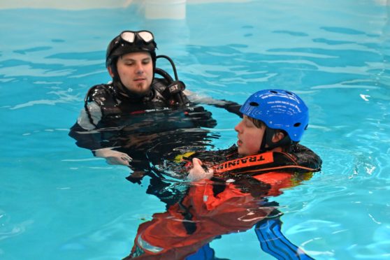 Hamish Penman takes part in training exercises.
