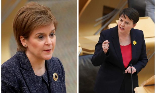 First Minister Nicola Sturgeon and Scottish Conservative Holyrood leader Ruth Davidson clashed at first minister's questions.