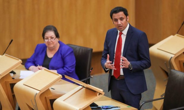 Scottish Labour leader Anas Sarwar during First Minister's Questions.