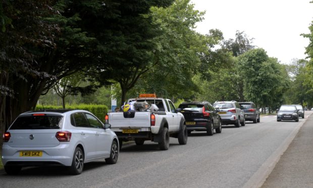 Queues at Hazlehead Recycling Centre.