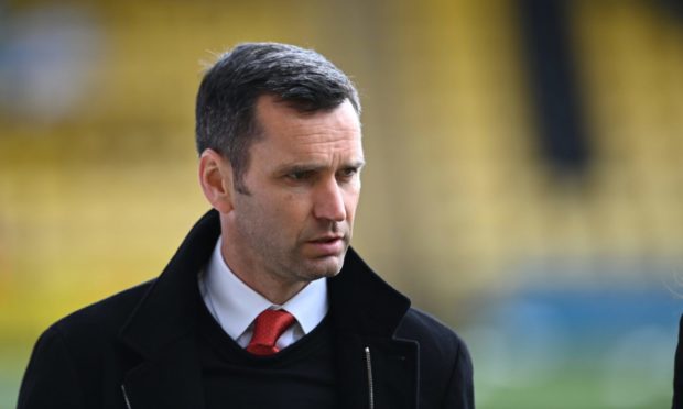 Dons boss Stephen Glass at the 2-1 defeat of Livingston.
