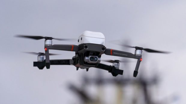 The man was seen operating the drone from a street in Lossiemouth. Picture by Kenny Smith