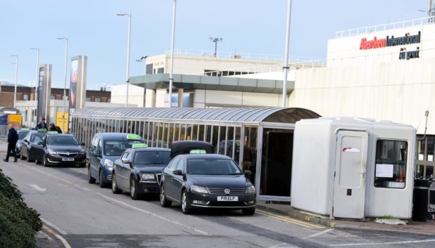 Taxis at Aberdeen International Airport.