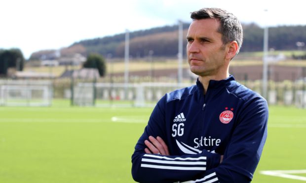 Aberdeen manager Stephen Glass at Cormack Park.