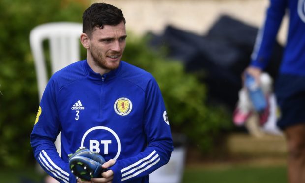 Scotland captain Andrew Robertson during a Scotland training session at La Finca Resort