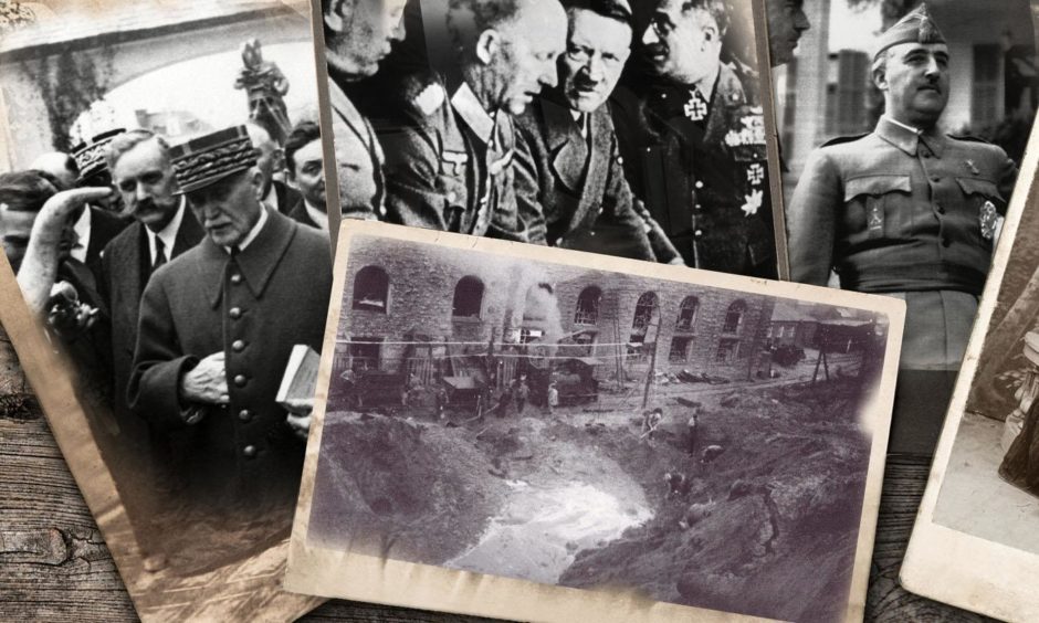 Two 500lb bombs were dropped and the plane turned away fast up the narrow forge of the river.