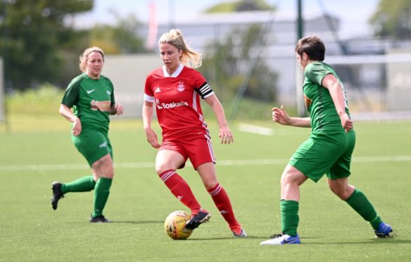 Aberdeen captain Kelly Forrest on the ball.
Picture by Darrell Benns
Pictured on 06/06/2021
CR0028688