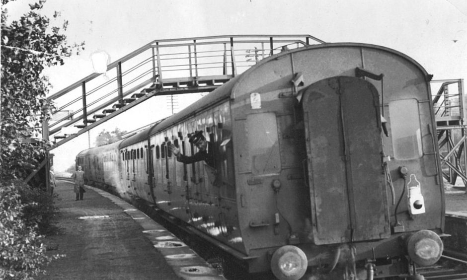 A final wave from the last passenger train to leave Ellon Station in 1965, before the service was removed during cuts.