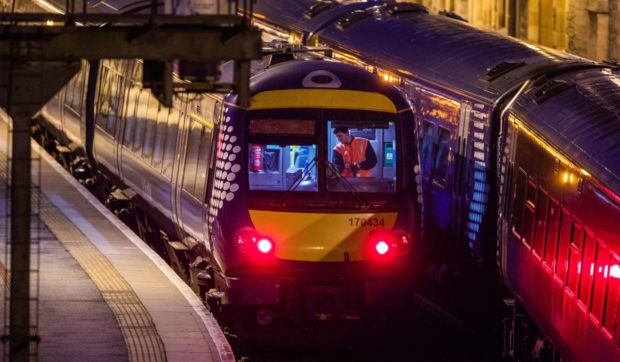 Cleaning the trains at Perth Train Station.