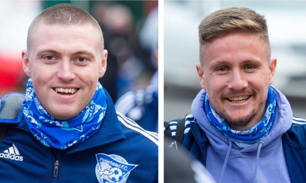 Peterhead players Gary Fraser, left, and Simon Ferry