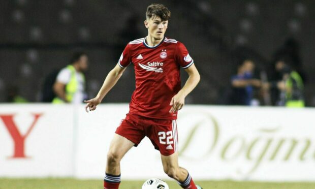Calvin Ramsay in action for Aberdeen.