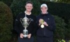 Kemnay's Fraser Laird, right, with Justin Rose at Walton Heath during the Justin Rose Telegraph Junior Championship.