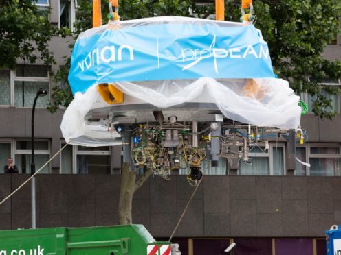 A cyclotron arrives at University College Hospital in London (David Parry/PA)