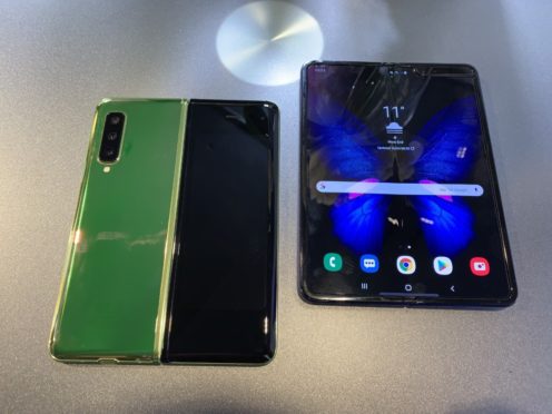 A view of the of the new Samsung Galaxy Fold smartphone, which will go on sale in the UK on May 3.