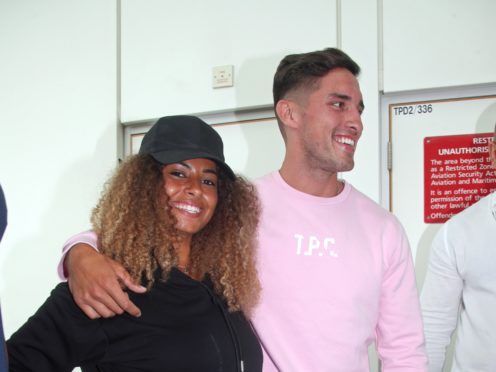 Love Island contestants Amber Gill and Greg O’Shea (Yui Mok/PA)