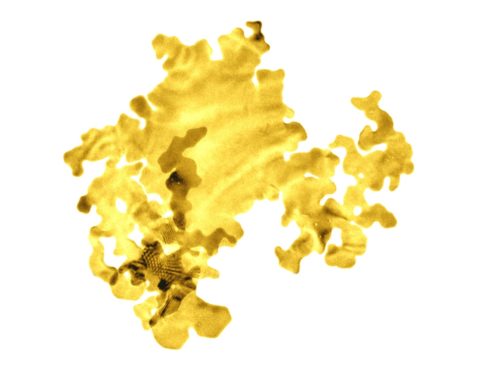 Artificially coloured gold nanosheet (University of Leeds/PA)