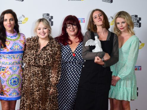 Jamie-Lee O’Donnell, Nicola Coughlan, Liz Lewin, Louisa Harland and Saoirse-Monica Jackson of Derry Girls (Ian West/PA)