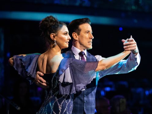 Anton du Beke and Emma Barton arrive for the Strictly Come Dancing grand final press conference at White City House in London.