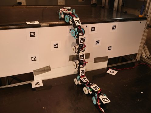 The snake robot was created to traverse difficult terrain (John Hopkins University/PA)