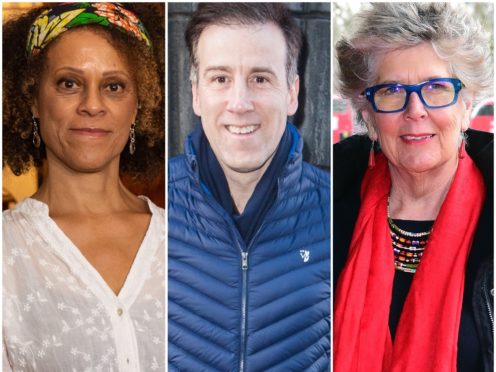 Bernardine Evaristo, Anton du Beke and Prue Leith (PA)