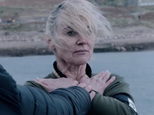 Anthea Turner braved a helicopter jump and other challenges before leaving (Channel 4).