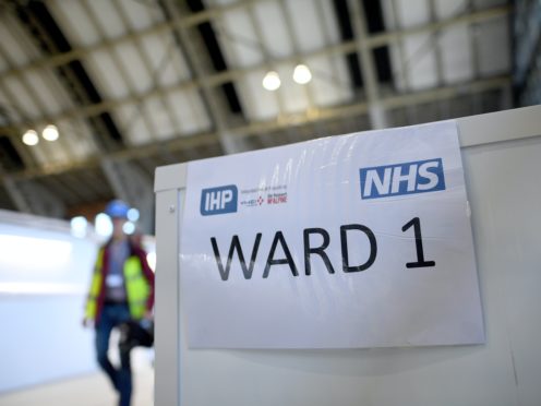 A sign at the new temporary NHS Nightingale Hospital North West (PA)