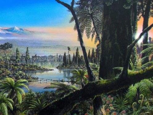 An artist’s impression of what the Antarctic rainforest would have looked like 90 million years ago (James McKay/Alfred Wegener Institute)