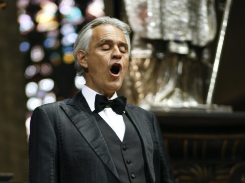 Andrea Bocelli performing in the Duomo cathedral in Milan (Luca Rossetti/PA)