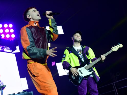 Olly Alexander performs with Jax Jones (Ian West/PA)