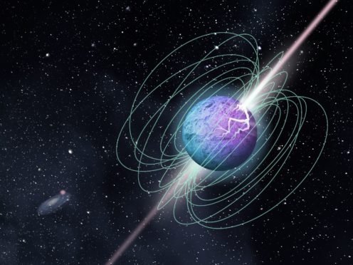 Artist’s impression of a magnetar in outburst (McGill University Graphic Design Team/PA)