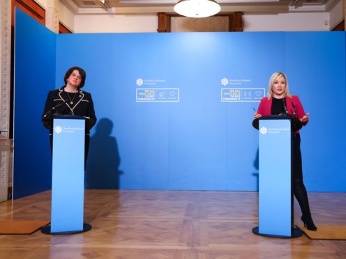 First Minister Arlene Foster, left, described the development as ‘more good news’ (Kelvin Boyes/Press Eye/PA)