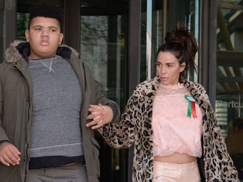 Katie Price with her son Harvey (Nick Ansell/PA)