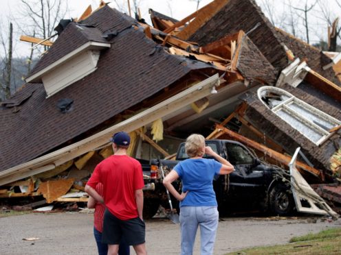 At least five people are dead after a series of tornadoes hatched by early spring ‘super cell’ storms tore across Alabama and moved into Georgia early on Friday (Butch Dill)