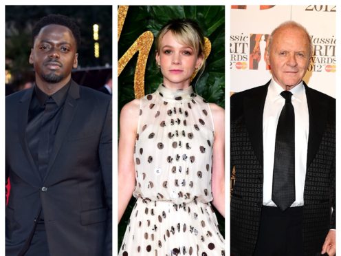 Daniel Kaluuya, Carey Mulligan and Sir Anthony Hopkins (PA)