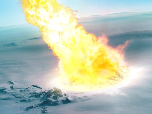 An artist’s rendition of a touchdown impact event (Mark Garlick/markgarlick.com/PA)