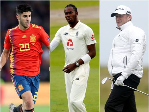 Marco Asensio, Jofra Archer and Jamie Donaldson (Nick Potts/Lee Smith/Danny Lawson/PA)