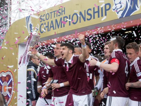 There will be no repeat of these scenes when Hearts collect the Championship trophy (Jeff Holmes/PA)