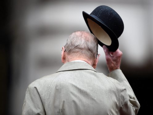 The Duke of Edinburgh raises his hat at the Captain General’s Parade (Hannah McKay/PA)