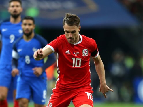 Aaron Ramsey in action for Wales against France during a Paris friendly in November 2017 (Steven Paston/PA)