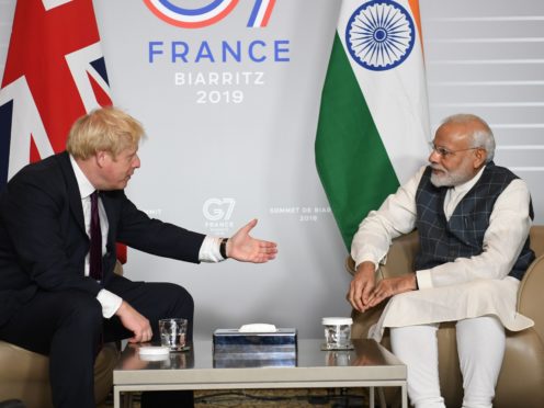 Boris Johnson is due to meet India PM Narendra Modi during his truncated trip later this month (Stefan Rousseau/PA)