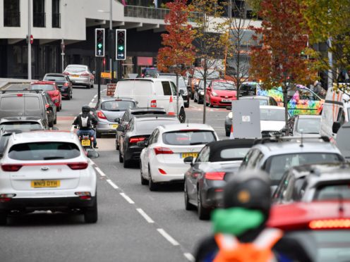 Traffic in Anchor Road in Bristol City centre, as Bristol could become the UK’s first city to introduce a ban on diesel vehicles to boost air quality following a vote by the council�s cabinet which is being asked to approve the Clean Air Zone proposal at a meeting on November 5.