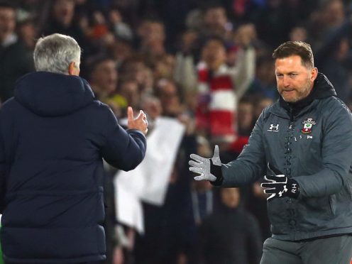 Ralph Hasenhuttl will not be opposite Jose Mourinho in the dugout on Wednesday (Mark Kerton/PA)