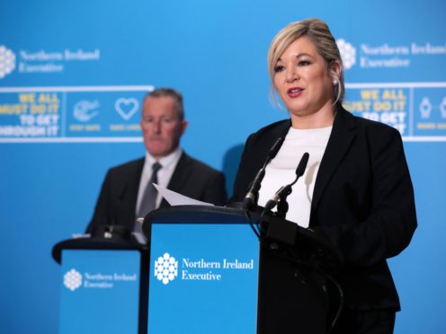 Finance Minister Conor Murphy and deputy First Minister Michelle O’Neill (PA)