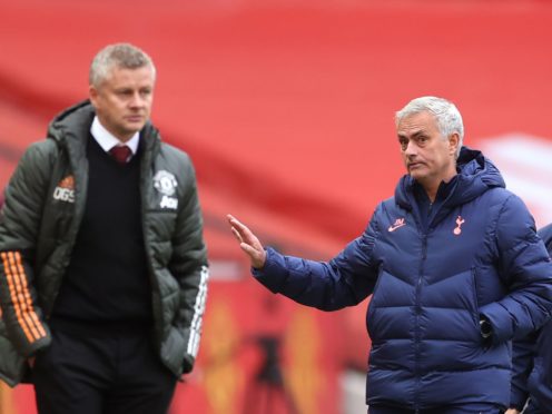 Manchester United manager Ole Gunnar Solskjaer (left) and Tottenham Hotspur counterpart Jose Mourinho locked horns on Sunday (Carl Recine/PA)