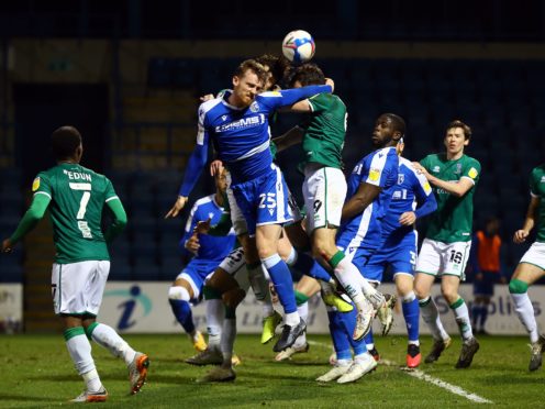 Gillingham’s Robbie Cundy, left, is close to a return (Gareth Fuller/PA)