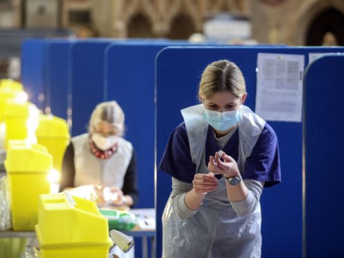 Coronavirus vaccines being prepared at Salisbury Cathedral (Steve Parsons/PA)