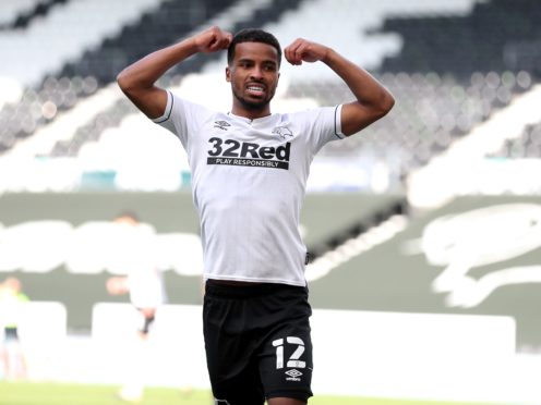 Derby’s Nathan Byrne is out with concussion. (Bradley Collyer/PA)