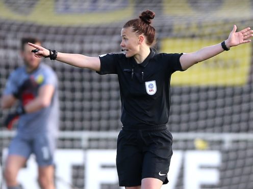 Rebecca Welch during the Sky Bet League Two match (Nigel French/PA)