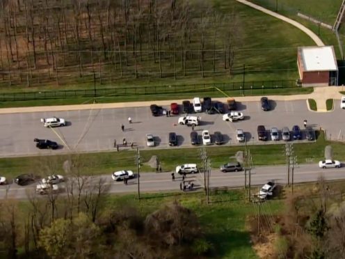 Police respond to the scene of a shooting in in Frederick, Maryland (WJLA/AP)