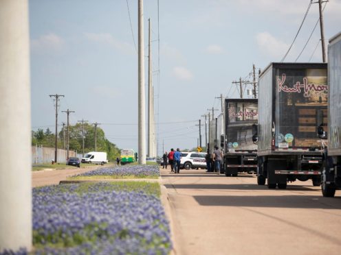 Police responded to a shooting at Kent Moore Cabinets in Bryan, Texas (Cassie Stricker/AP)